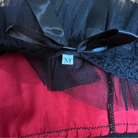 VINTAGE CABARET Black Satin w/Red Embroidery Maxi Kimono Fully Lined Robe XL - Picture 15 of 16